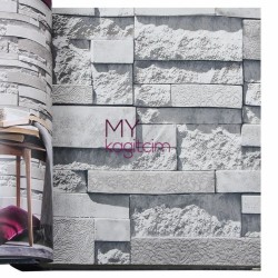 Duka İnception 16,5 m² - 3d Taş Desen Beyaz Duvar Kağıdı İnception Stone 71134-1