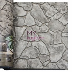 Duka İnception 16,5 m² - 3d Taş Desen Gri Duvar Kağıdı İnception Age 71143-4