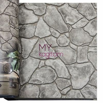 3d Taş Desen Gri Duvar Kağıdı İnception Age 71143-4