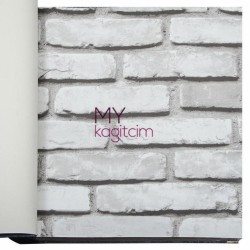 Duka İnception 16,5 m² - 3d Taş Desen Gri Duvar Kağıdı İnception Brick 71148-3