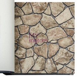 Duka İnception 16,5 m² - 3d Taş Desen Kahve Duvar Kağıdı İnception Age 71143-2