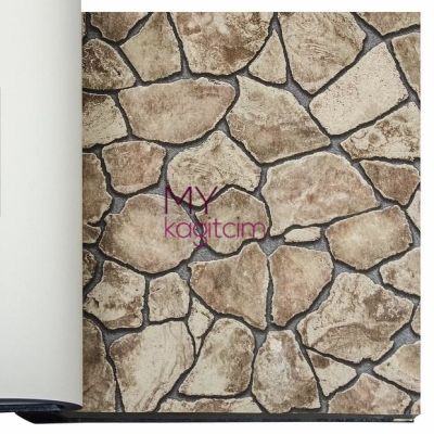3d Taş Desen Kahve Duvar Kağıdı İnception Age 71143-2