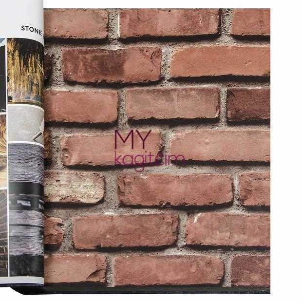 3d Taş Desen Kiremit Duvar Kağıdı İnception Brick 711481 Yerli Vinil
