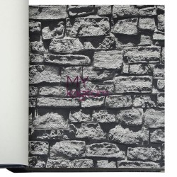 Duka İnception 16,5 m² - 3d Taş Desen Koyu Gri Duvar Kağıdı İnception Rocky 71136-5