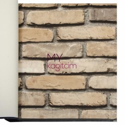 Duka İnception 16,5 m² - 3d Taş Desen Krem Duvar Kağıdı İnception Brick 71148-5