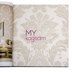 Bej Damask Vinil Duvar Kağıdı Royal Port 8801-04 - Decowall Royal Port 16,5 m²