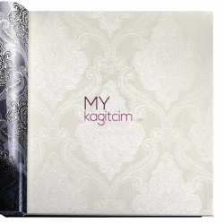 Decowall Lucca 10 m² - Beyaz Damask Vinil Duvar Kağıdı Lucca 9907-01