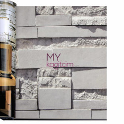 Decowall Lucca 10 m² - Beyaz Kırık 3d Taş Desen Vinil Duvar Kağıdı Lucca 9904-01