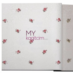 Decowall Bossini 10 m² - Beyaz Pembe Country Çiçekli Vinil Duvar Kağıdı Bossini 2201-03