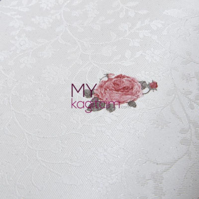 Beyaz Pembe Country Çiçekli Vinil Duvar Kağıdı Bossini 2201-03