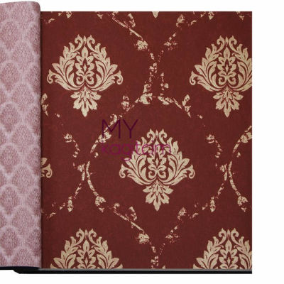 Bordo Damask Vinil Duvar Kağıdı Bossini 2207-03