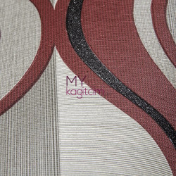 Bordo Siayh Bej Geometrik Vinil Duvar Kağıdı Lucca 9901-05 - Thumbnail