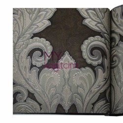 Adawall Gordion 16,5 m² - Büyük Damask Kahve Füme Duvar Kağıdı Gordion 2622-3