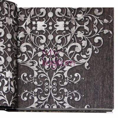 Büyük Damask Kahve Vinil Duvar Kağıdı Ainos 6538-3