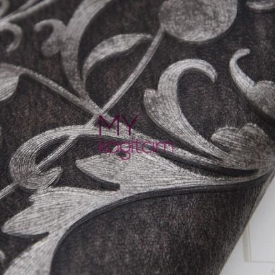 Büyük Damask Kahve Vinil Duvar Kağıdı Ainos 6538-3