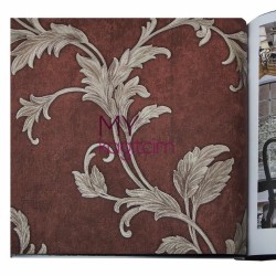 Çiçekli Bordo Duvar Kağıdı Gordion 2618-4 - Thumbnail