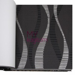 BB Ainos 16,5 m² - Çizgi Geometrik Siyah Vinil Duvar Kağıdı Ainos 6528-3
