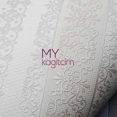 Çizgili Motifli Bej Duvar Kağıdı Gordion 2619-2