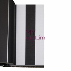 BB Ainos 16,5 m² - Çizgili Siyah Beyaz Vinil Duvar Kağıdı Ainos 6553-1