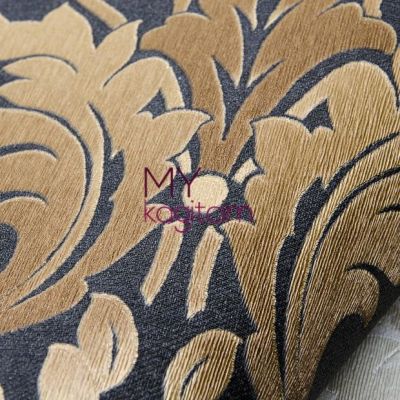 Damask Acı Kahve Altın Duvar Kağıdı Gordion 2614-4