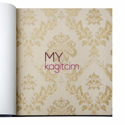 Damask Altın Bej Duvar Kağıdı Gordion 2602-2