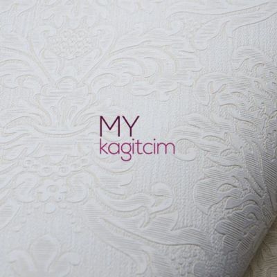 Damask Beyaz Duvar Kağıdı Gordion 2615-1