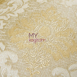 Damask Desen Yerli Duvar Kağıdı Altin Dore Simli Crown 4412-02 - Thumbnail