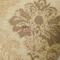 Damask Desen Yerli Duvar Kağıdı Krem Kahve Altin Sarisi Simli Crown 4412-01 - Thumbnail