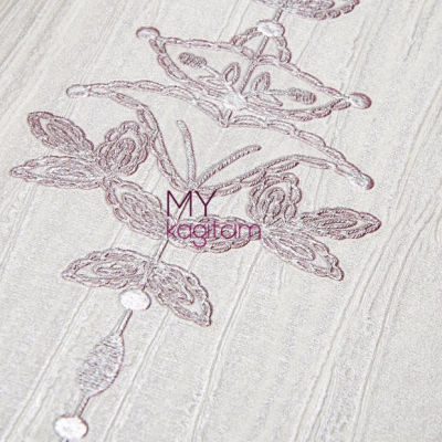Damask Desen Yerli Duvar Kağıdı Lila İslemeli Crown 4401-05