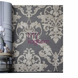 Adawall Gordion 16,5 m² - Damask Füme Bej Duvar Kağıdı Gordion 2606-4