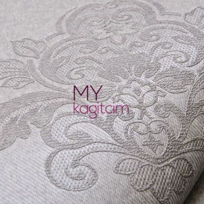 Damask Gri Yeşil Vinil Duvar Kağıdı Legend Rochelle 81143-4