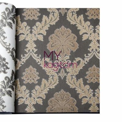 Damask Kahve Altın Duvar Kağıdı Gordion 2602-4