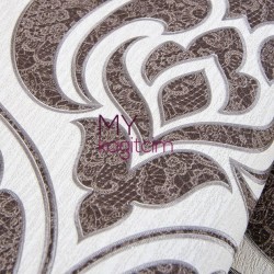 Damask Kahve Vinil Duvar Kağıdı Grace Lace 91155-5 - Thumbnail