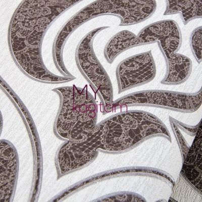 Damask Kahve Vinil Duvar Kağıdı Grace Lace 91155-5
