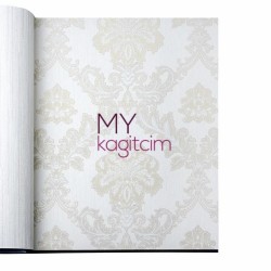 Adawall Gordion 16,5 m² - Damask Kırık Beyaz Krem Duvar Kağıdı Gordion 2602-1