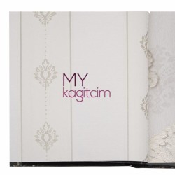 BB Ainos 16,5 m² - Damask Kırık Beyaz Vinil Duvar Kağıdı Ainos 6552-1