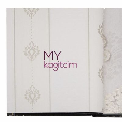 Damask Kırık Beyaz Vinil Duvar Kağıdı Ainos 6552-1