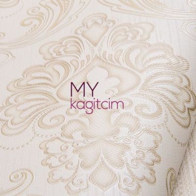 Damask Krem Vinil Duvar Kağıdı Legend Paisley 81152-1