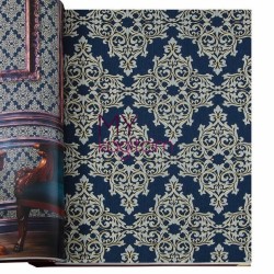 Duka Grace 16,5 m² - Damask Lacivert Vinil Duvar Kağıdı Grace Harmony 91149-5