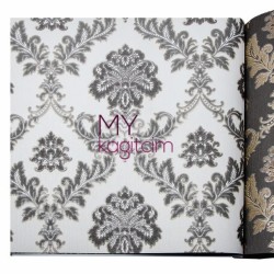 Adawall Gordion 16,5 m² - Damask Siyah Beyaz Duvar Kağıdı Gordion 2602-5