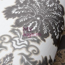 Damask Siyah Beyaz Duvar Kağıdı Gordion 2602-5 - Thumbnail