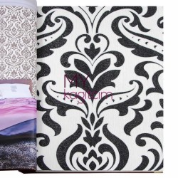 Duka Grace 16,5 m² - Damask Siyah Beyaz Vinil Duvar Kağıdı Grace Lace 91155-6
