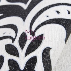 Damask Siyah Beyaz Vinil Duvar Kağıdı Grace Lace 91155-6 - Thumbnail