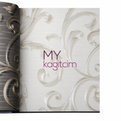 Adawall Gordion 16,5 m² - Desenli Motif Kırık Beyaz Duvar Kağıdı Gordion 2612-2