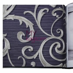 Adawall Gordion 16,5 m² - Desenli Motif Koyu Mavi Duvar Kağıdı Gordion 2612-3