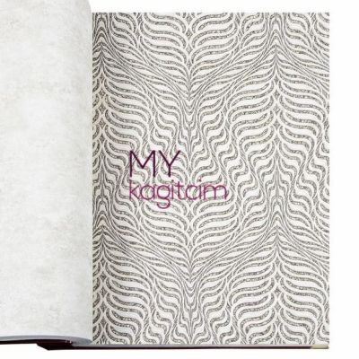 Geometrik Bej Beyaz Vinil Duvar Kağıdı Grace Peafowl 91141-2