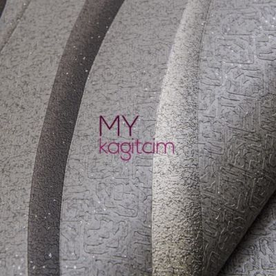 Geometrik Gri Vinil Duvar Kağıdı Legend Rain 81144-5