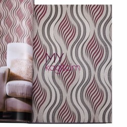 Duka Legend 16,5 m² - Geometrik Kahve Bordo Vinil Duvar Kağıdı Legend Pearl 81159-5