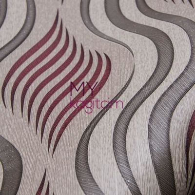 Geometrik Kahve Bordo Vinil Duvar Kağıdı Legend Pearl 81159-5