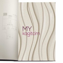 Duka Legend 16,5 m² - Geometrik Krem Vinil Duvar Kağıdı Legend Rain 81144-2